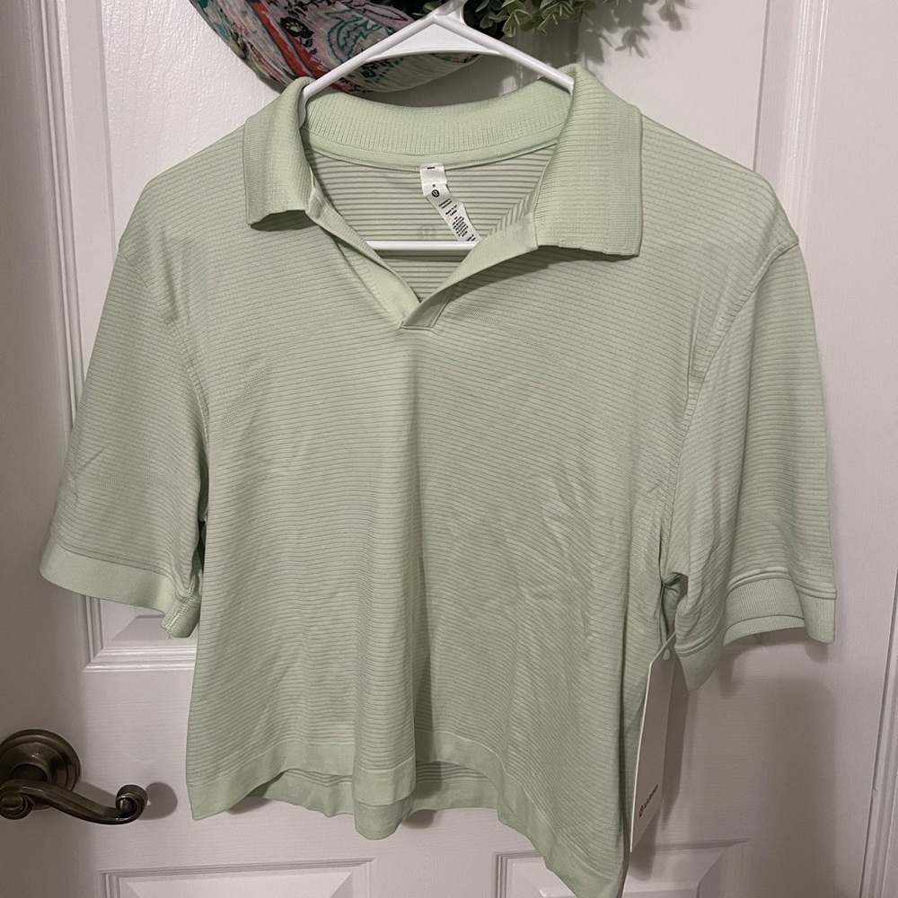 NWT lululemon swiftly tech relaxed fit polo in kogr green size 8